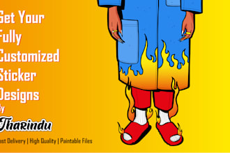do amazing illustration for custom sticker design