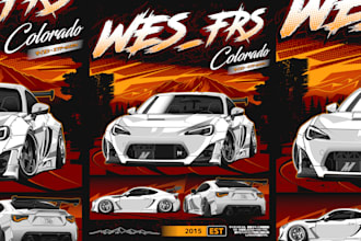 draw car vehicle vector art illustration design for t shirt and automotive merch