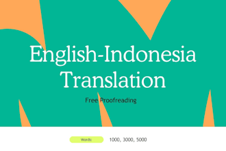 translate indonesia to english or vice verca in 24 hours