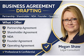 draft partnership agreement, shareholder, nda, founder and operating agreements
