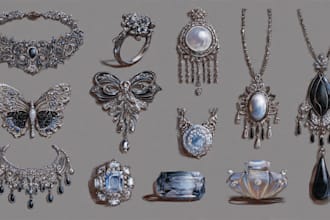 do a quick jewelry sketch design your concept