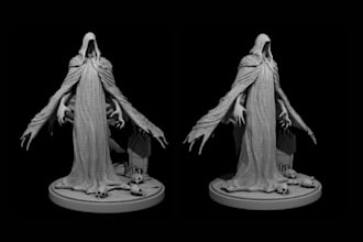 sculpt 3d fantasy character model, dnd tabletop game miniature for 3d printing