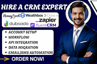 setup honeybook dubsado automation close io wealthbox fluent crm zap integration