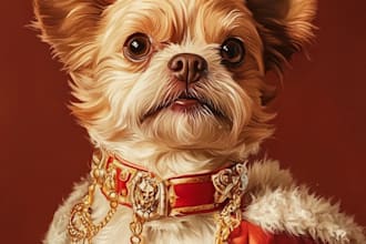 paint custom pets portrait dog portrait in paper with pastel
