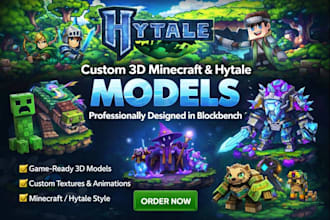 custom minecraft or hytale mods plugins hytale 3d models