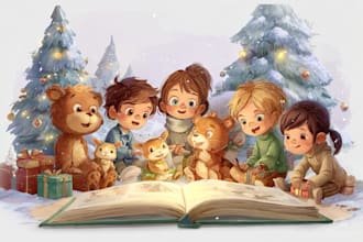 design children christmas book illustration children