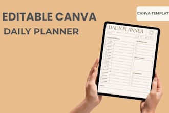 create an editable canva daily planner for productivity