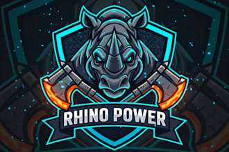 design amazing rhino head logo with express delivery