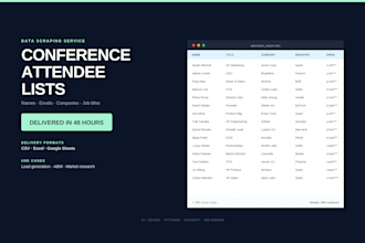 scrape event attendee list and exhibitor data for lead generation