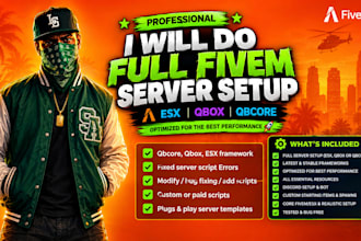 create a professional fivem rp server esx qbcore qbox