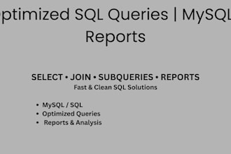 write optimized sql queries and database reports
