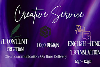 ai content writing, logo design, and translation