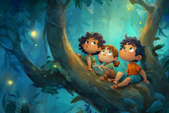 illustrate children story book illustration, children story
