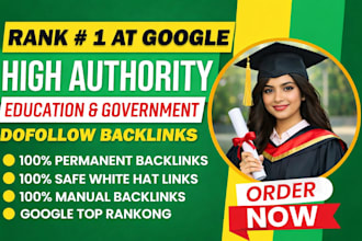 create 80 high authority education and government SEO backlink service