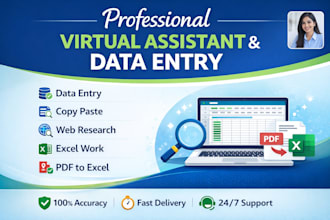 do data entry, web research, excel data entry, typing work