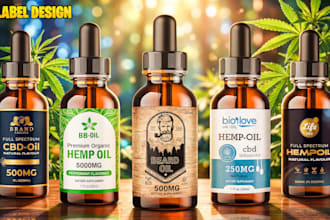 do cbd label design, bottle label design and supplement label