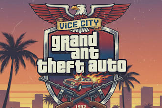 design a bold vintage gta style logo
