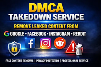 submit dmca takedown notice for leaked, harassing, defaming, infringing content