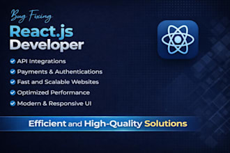 build modern react js web apps with clean UI and performance