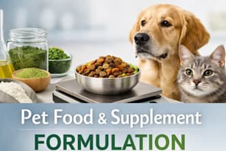 develop pet food, supplements, nutrition formulations for pets