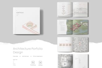 design a professional architecture portfolio for job and masters applications