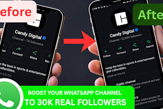 boost whatsapp channel, group community to 30k real followers and active members