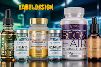 do professional supplement label design, bottle label and peptide label design