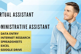 be your virtual admin assistant for data entery, copy paste, admin tasks