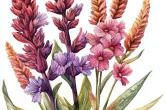 create botanical illustration flower, plant design