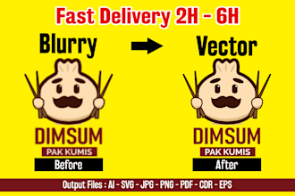 convert blurry logo image into high quality vector file
