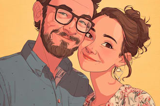 make couple portrait illustrat