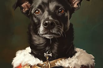 disney style pet portrait