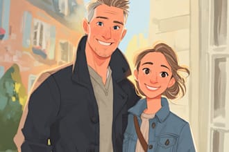 create amazing watercolor couple portraits