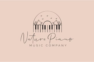 create modern line art or hand drawn business logo design