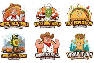 design restaurant food truck trailer wrap bakery mexican logo for your business
