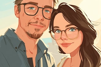 illustrate amazing couple portraits