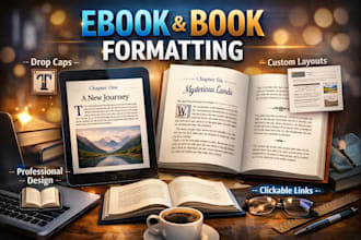 do book formatting, ebook design and KDP ebook format