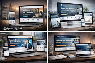 develop a responsive business website using python flask
