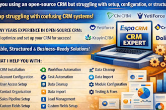 setup espocrm civicrm yetiforce CRM crust CRM krayin CRM axelor dolibarr CRM