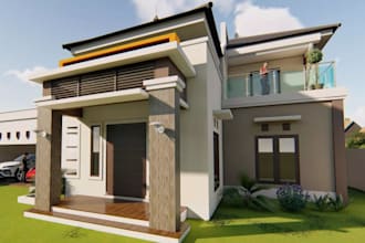 create stunning 3d exterior,interior renders,modern house design,apartment,villa