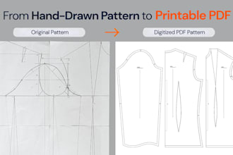 digitize your hand drawn sewing pattern into a printable PDF