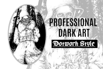 create dark art, metal, horror, gothic illustration for you