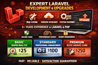 provide expert laravel development, bug fixing and version upgrades