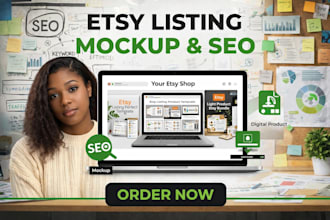 design etsy digital product mockup, etsy video thumbnails, listing etsy mockups