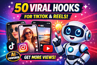 write viral ai hooks for your tiktok, instagram or youtube content