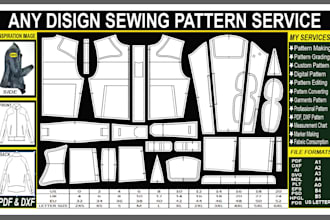 create garment pattern making, digital sewing patterns, and size grading service