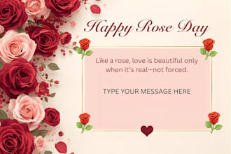 design a romantic valentines day gift card for full week