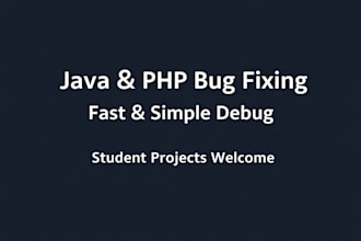 fix bugs and debug java or PHP code