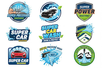 design a pressure washing, power washing home cleaning service logo for you