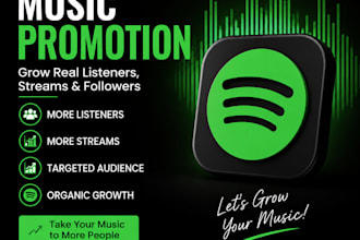 promote your spotify songs to grow real listeners, streams and followers